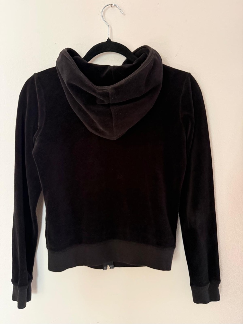 Juicy Couture Vintage Y2K Black Velour Tracksuit M Low Rise Bootcut Pants Set - Picture 3 of 14